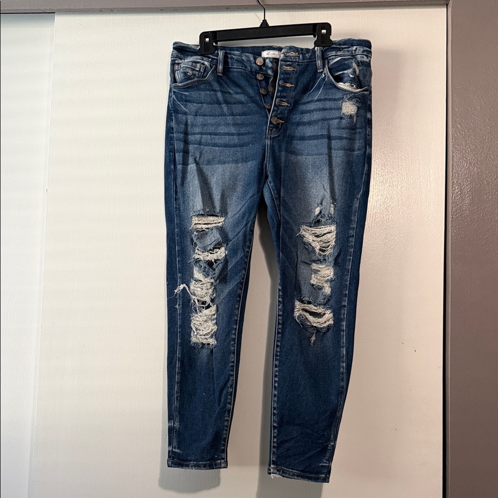 KanCan Dark Blue Distressed Skinny Jeans